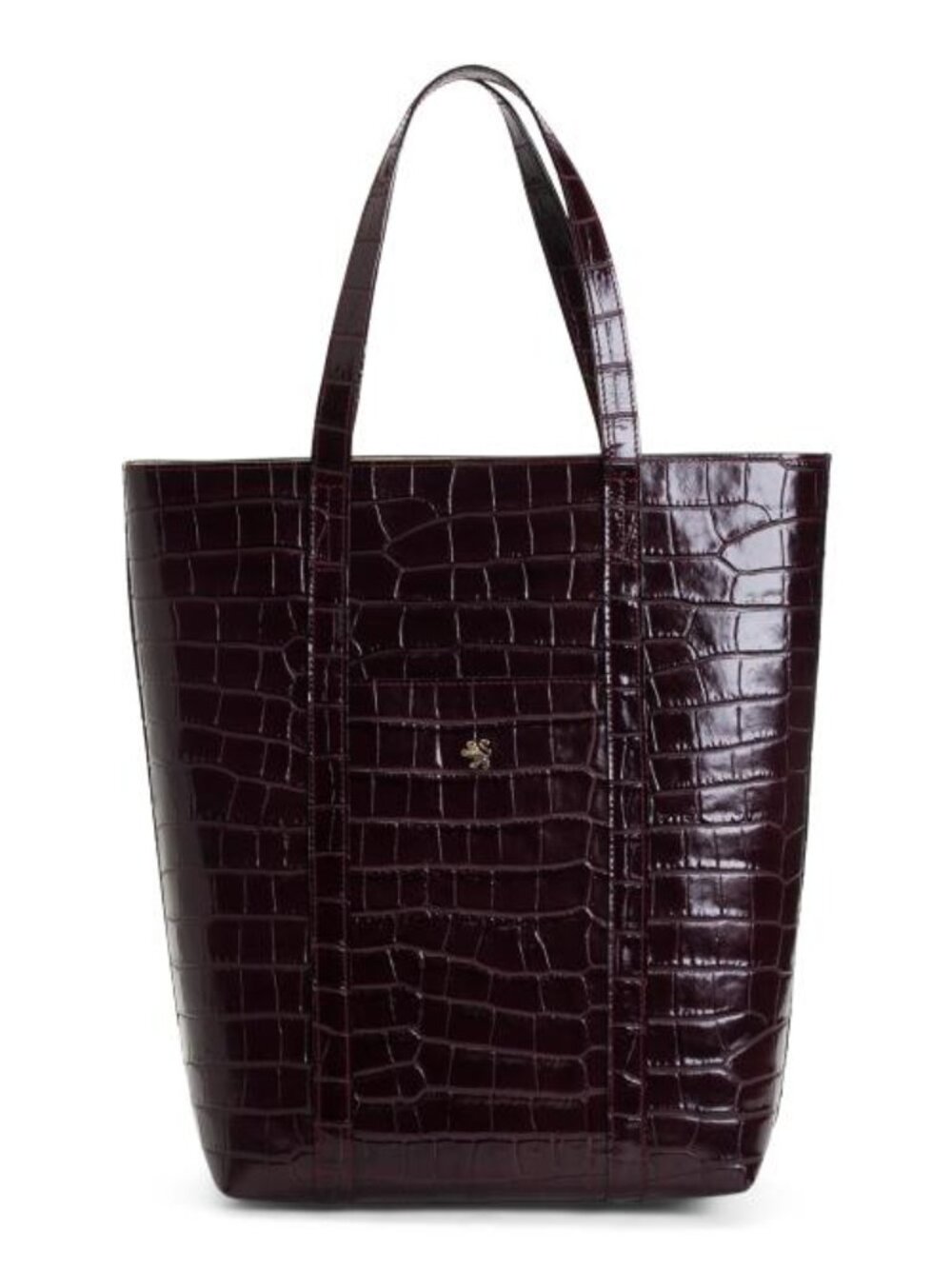 PRATESI Made In Italy Leather Nortyh South Structured Crocodile Tote